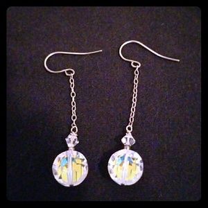 Handmade clear CZ rhinestone earrings!